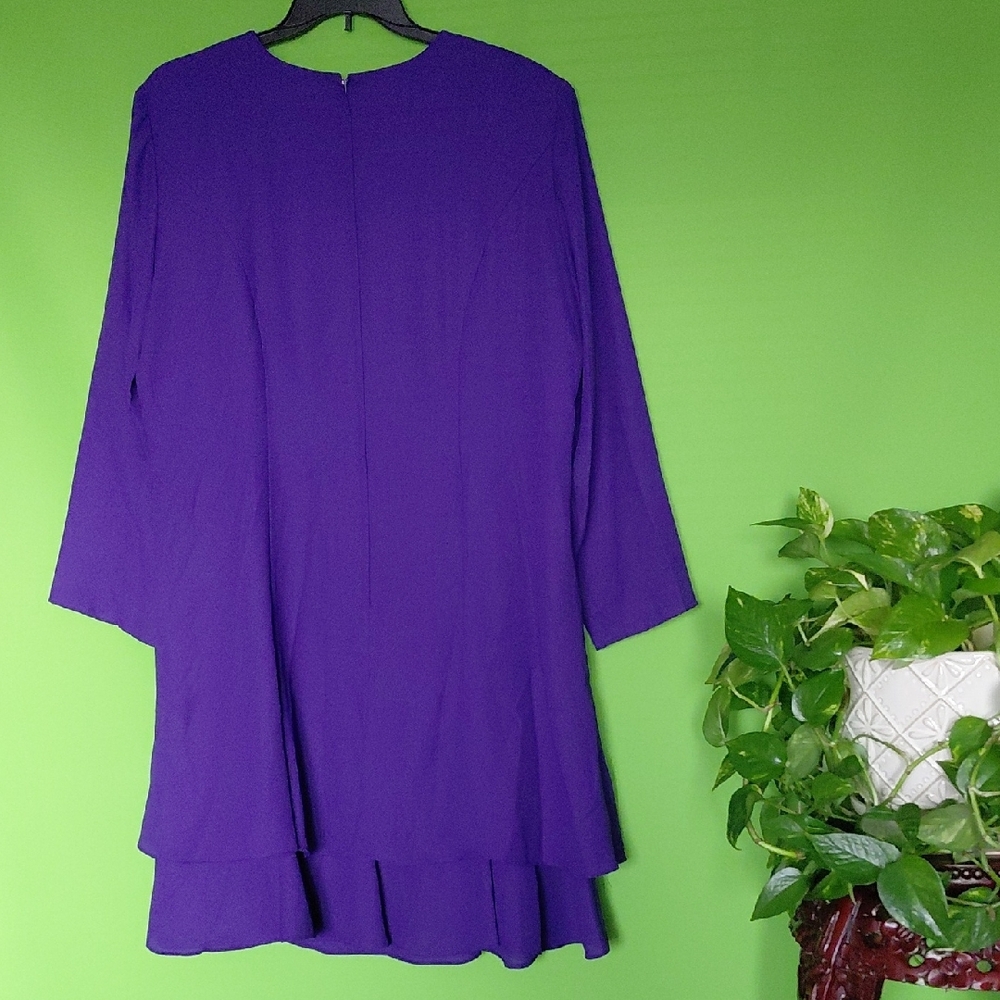 Chaus Purple Long Sleeve Dress, Sz. 20W - Picture 4 of 5